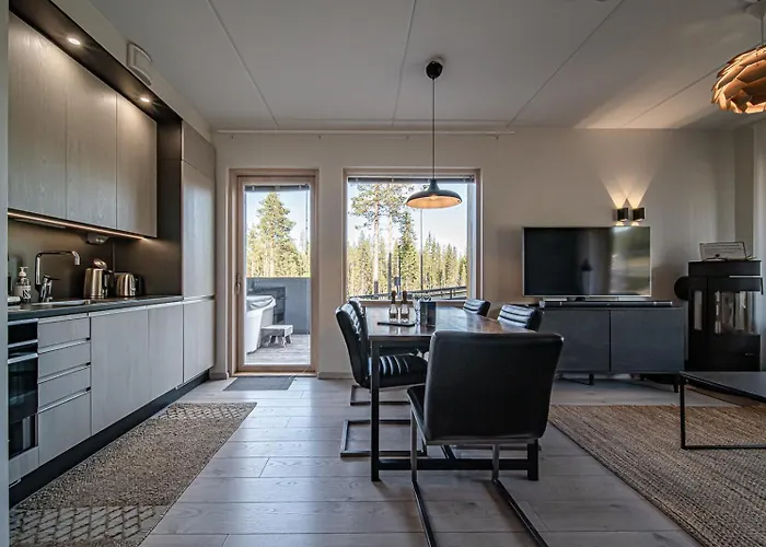 Tunturinlaita D1, Ski-in Ski-out With Private Hot Tub By Aavalevi Διαμέρισμα